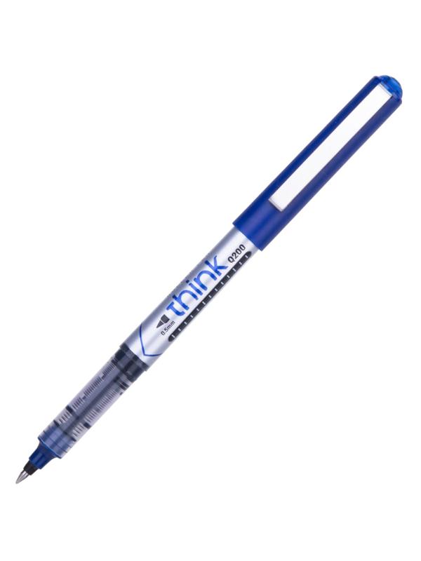 Роллер Deli Think, шарик 0,5 мм, линия 0,35 мм, синий EQ20030