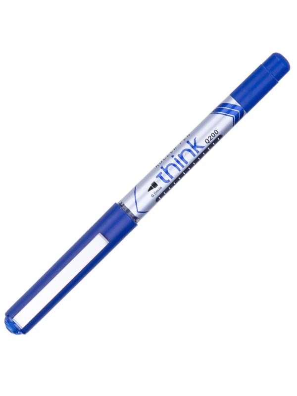 Роллер Deli Think, шарик 0,5 мм, линия 0,35 мм, синий EQ20030