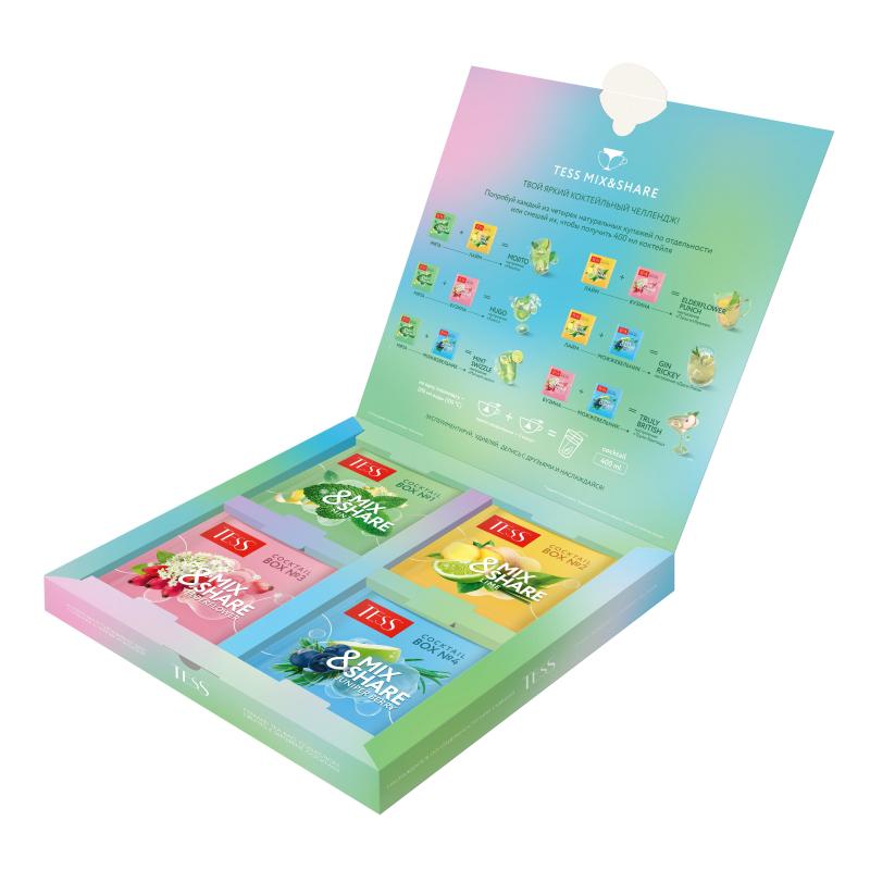 Чай Tess Coctail Mix ассорти пакетированный 4вкусаx5шт 30г