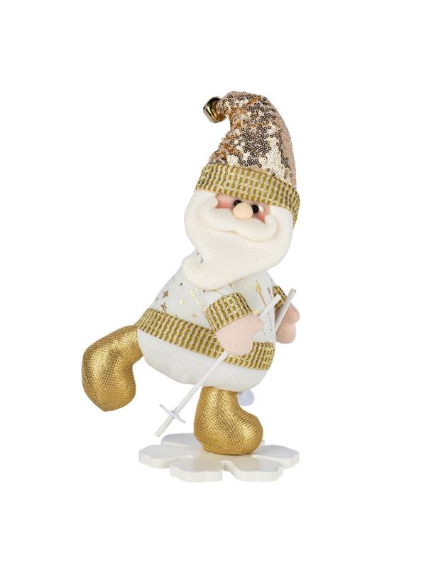 Игрушка декоративная  мягконабивная Дед мороз бел/зол 20x14,5x31см 90614