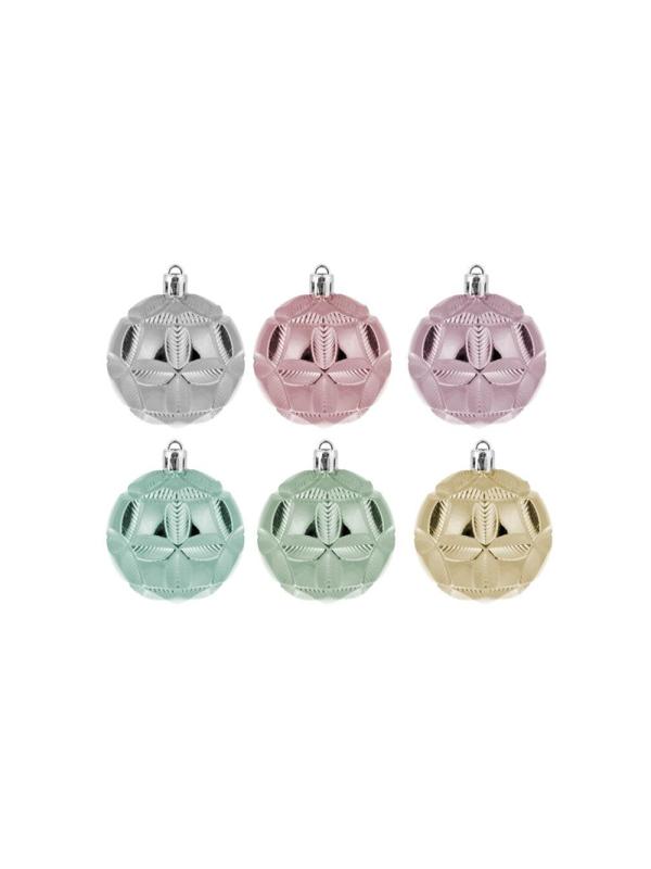 Украшение новогоднее подвесное Шары разноцветные в асс 6 шт 6см 90782