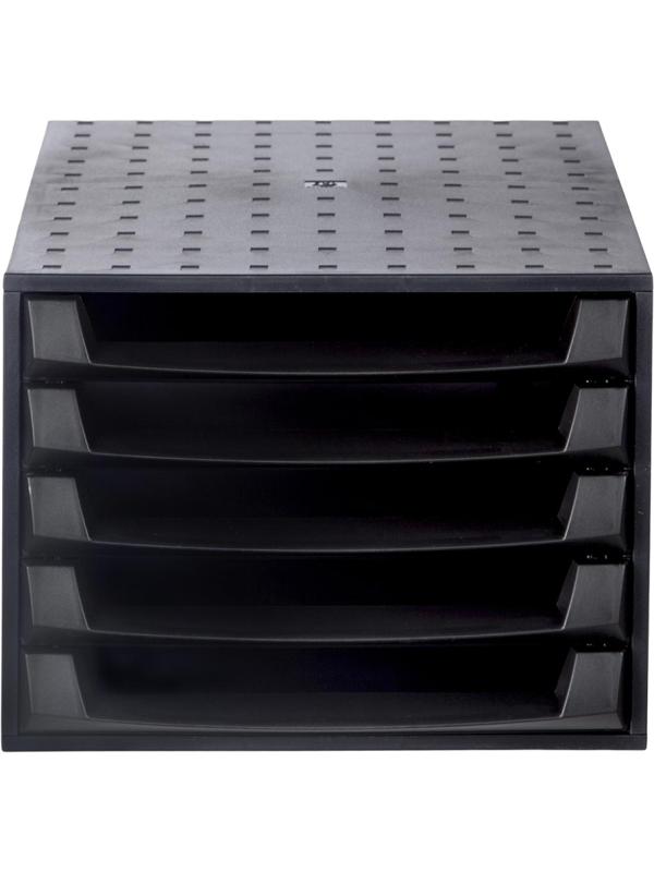 Бокс с выдвижными лотками открытый EXACOMPTA 221014D, черный 5отд. ЭКО