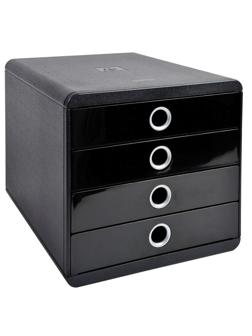 Бокс с выдвижными лотками Exacompta, черный, 4отделения, 314438D