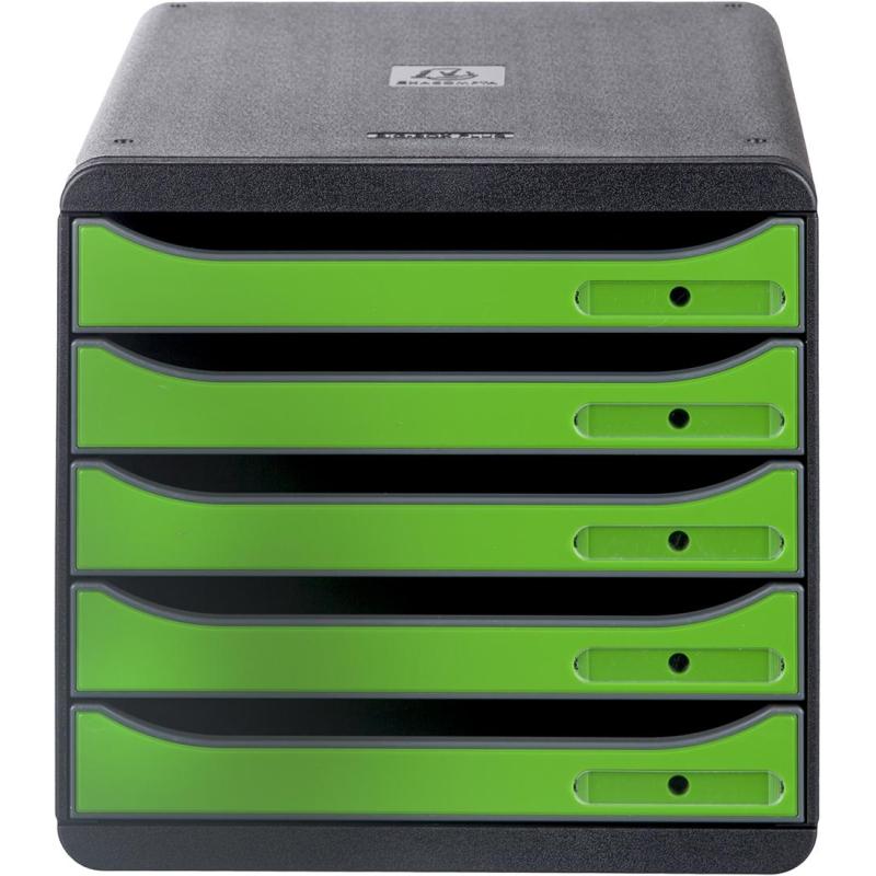 Бокс с выдвижными лотками Exacompta 5лотков Big Box Plus черн/зел  3097295D