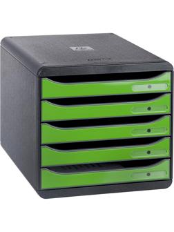 Бокс с выдвижными лотками Exacompta 5лотков Big Box Plus черн/зел  3097295D