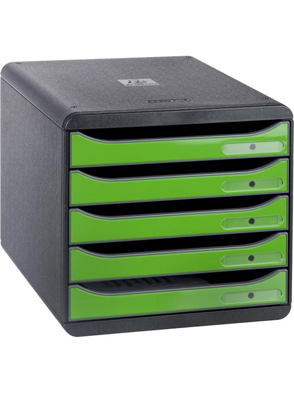 Бокс с выдвижными лотками Exacompta 5лотков Big Box Plus черн/зел  3097295D