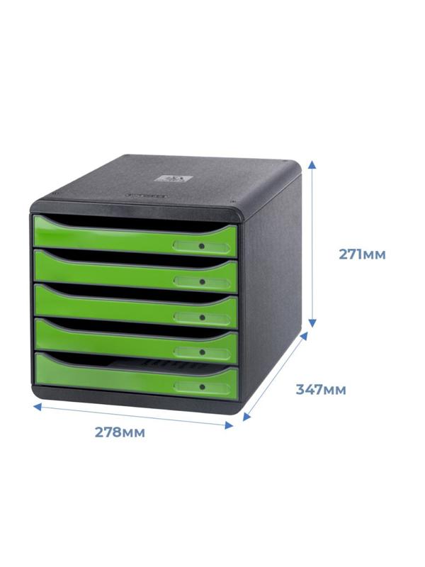 Бокс с выдвижными лотками Exacompta 5лотков Big Box Plus черн/зел  3097295D