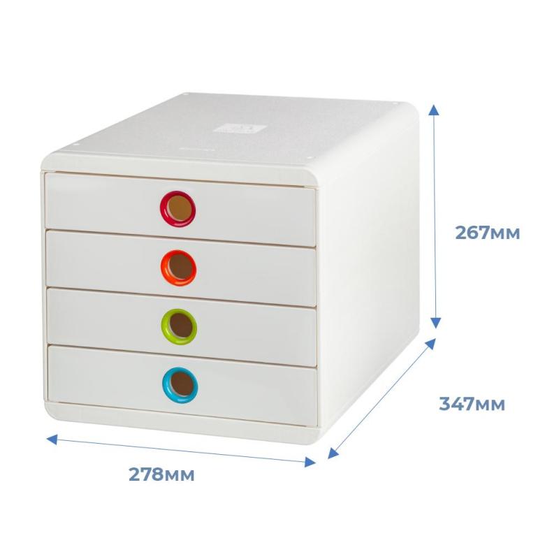 Бокс с выдвижными лотками Exacompta 5лотков Pop-Box, белый глянец 314398D