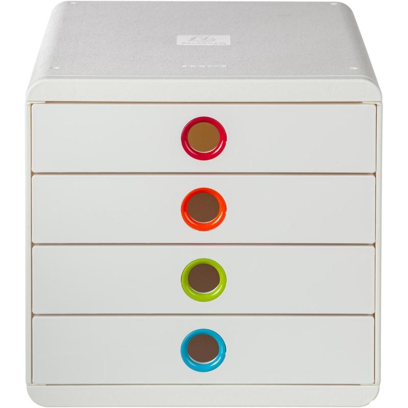 Бокс с выдвижными лотками Exacompta 5лотков Pop-Box, белый глянец 314398D