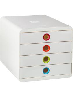 Бокс с выдвижными лотками Exacompta 5лотков Pop-Box, белый глянец 314398D