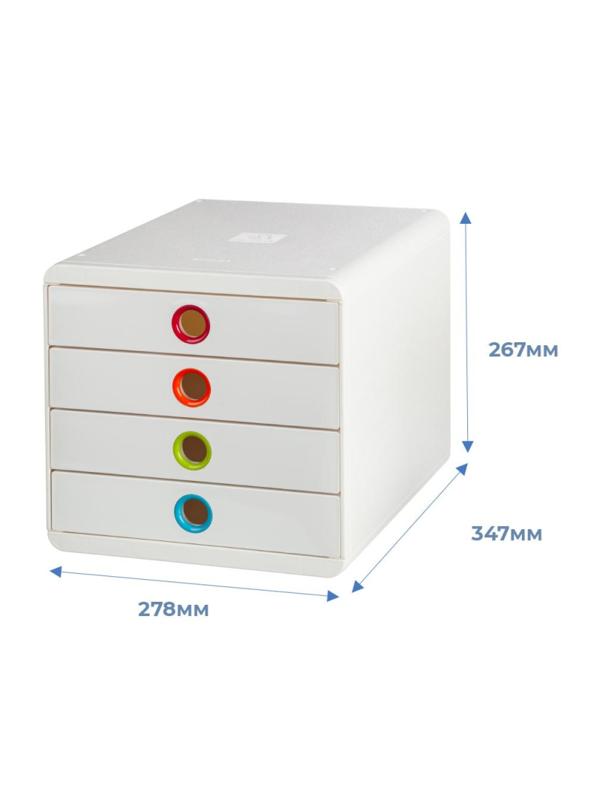 Бокс с выдвижными лотками Exacompta 5лотков Pop-Box, белый глянец 314398D