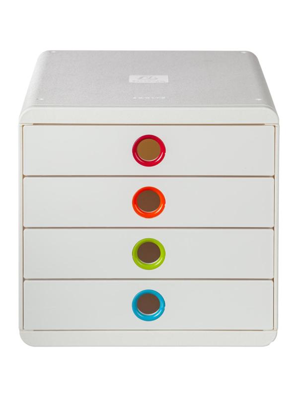 Бокс с выдвижными лотками Exacompta 5лотков Pop-Box, белый глянец 314398D