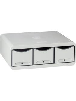 Бокс с выдвижными лотками Exacompta Toolbox Maxi, 3 лотка ,светло-серый