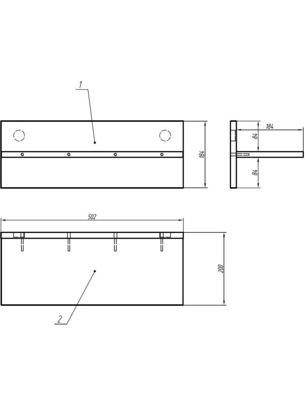 Мебель для дома IN Полка навесная Homeoffice 502x200x184 Белый