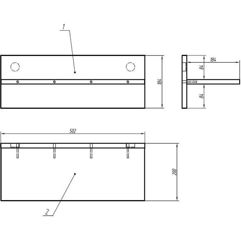 Мебель для дома IN Полка навесная Homeoffice 502x200x184 Дуб натуральный