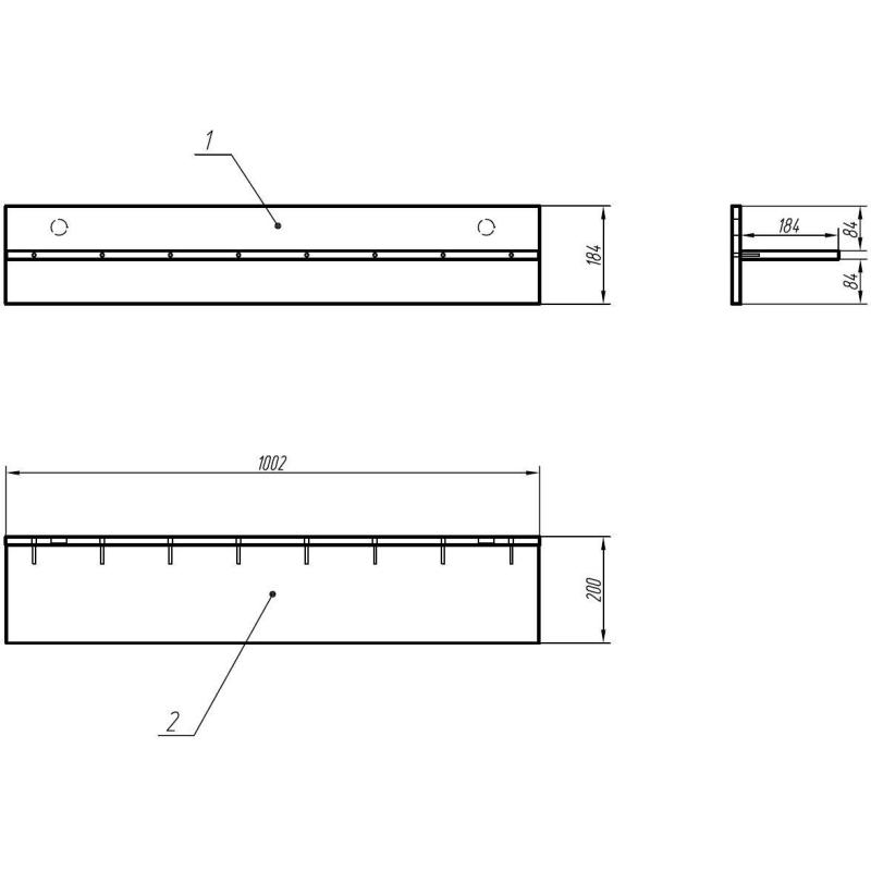 Мебель для дома IN Полка навесная Homeoffice 1002x200x184 Белый