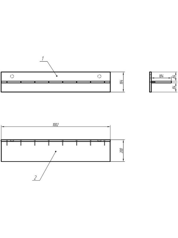 Мебель для дома IN Полка навесная Homeoffice 1002x200x184 Дуб натуральный
