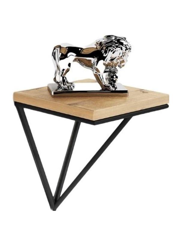 Полка KD настенная Калипсо-1, 1 ярус. каркас черный/ЛДСП дуб буратти