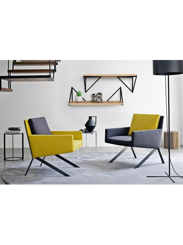 Полка KD настенная Калипсо-6, 1 ярус. каркас черный/ЛДСП дуб буратти