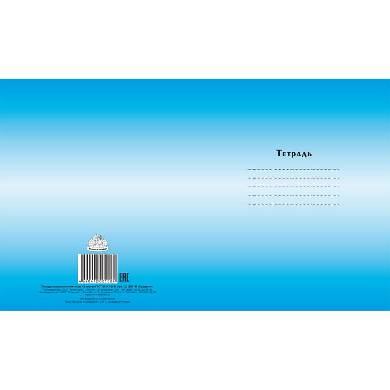 Тетрадь школьная А5,12л,линия Градиент, 5цветов ТШ12К6183