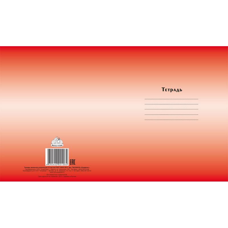 Тетрадь школьная А5,12л,линия Градиент, 5цветов ТШ12К6183