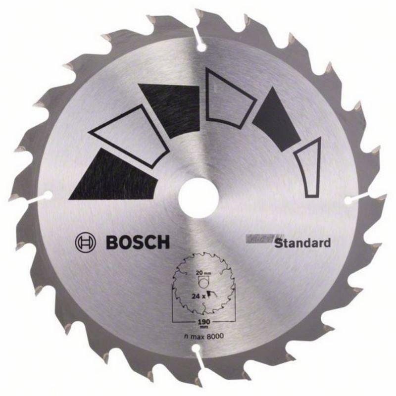 Диск пильный по дереву BOSCH STANDARD GT WO d190х20/16мм, 24зуб(2609256818)