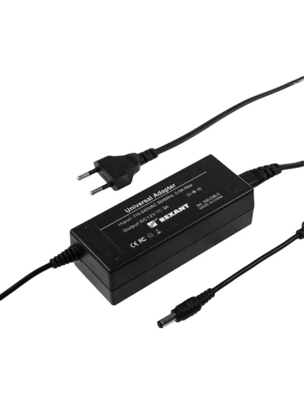 Источник питания 12V,36W с DC разъемом подключения 5,5x2,1 (IP43)