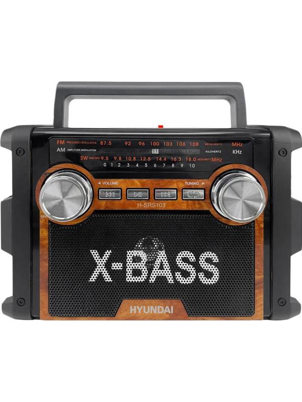 Радиоприемник настольный Hyundai H-SRS103 черный USB SD/microSD