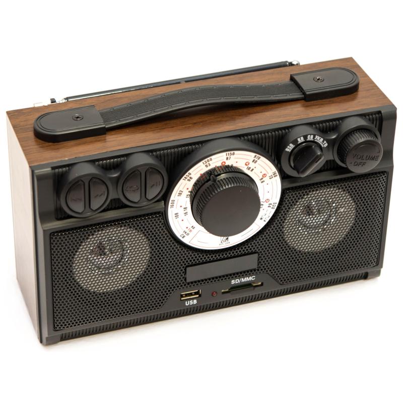 Радиоприемник БЗРП РП-304, УКВ 64-108МГц, СВ, КВ, бат. 4xR20, 220V, USB/SD