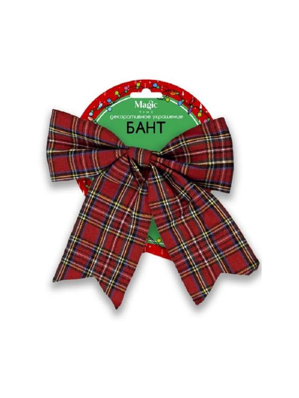 Украшение новогоднее БАНТ Клетка из полиэстера / 19x23x0,1см арт.88486