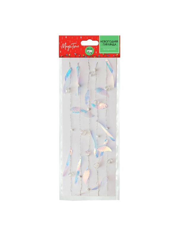 Гирлянда новогодняя Листики и палочки на проволоке 120x1x1см арт.86401