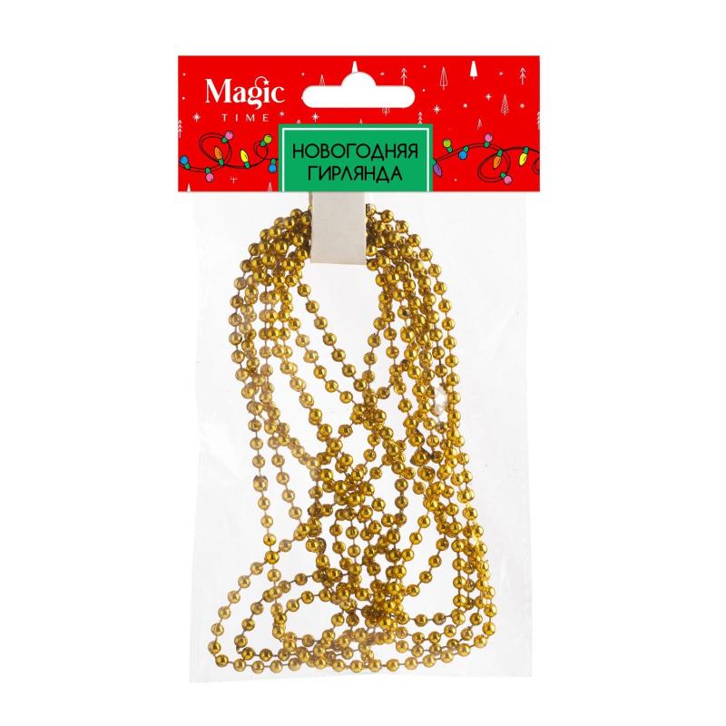 Гирлянда новогодняя из полистирола, золотые 270x0,4см арт.88760