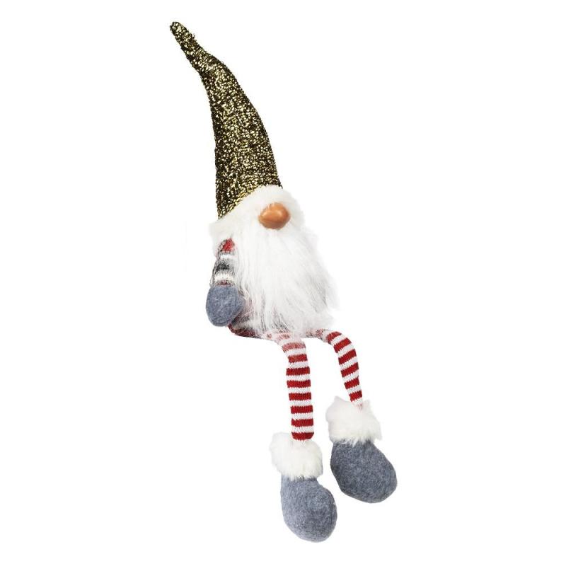 Игрушка декоративная мягконабивная Гном, золот/красн/бел 11x6,5x45 89623