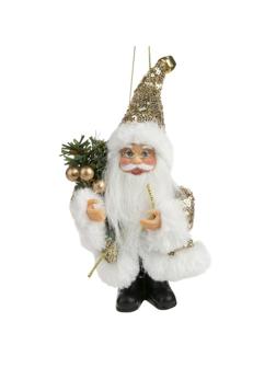 Фигурка Новогодняя подвесная Дед Мороз В золотистой шубке  9x5x13см 88679