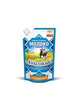 Молоко сгущенное Алексеевское цельное с сахаром 8,5% дой-пак 270г