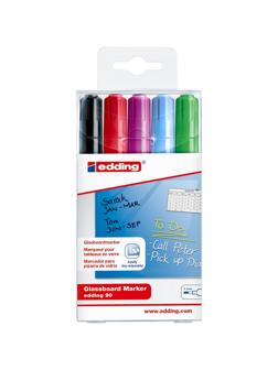 Набор маркеров для стекл досок 90, 5 цветов, 2-3 мм, кругл нак. Пласт упак
