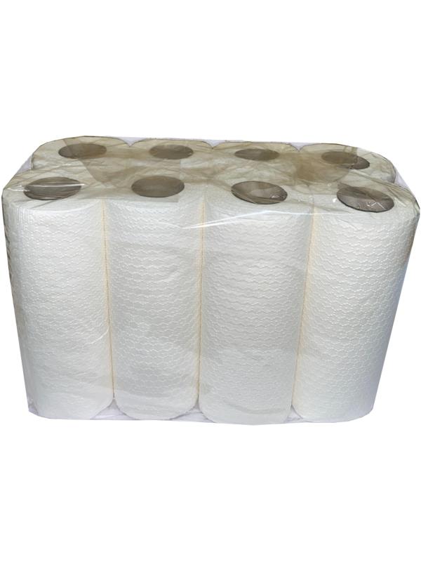 Полотенца бумажные 2-сл. стиснением, 12,5м первичная целлюлоза 8рул./уп