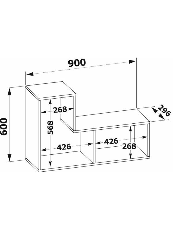 Полка книжная Сокол ПК-9, Беленый дуб