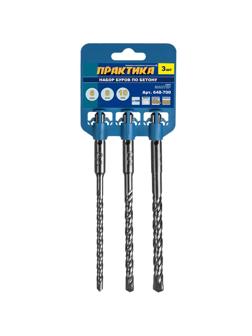 Набор буров SDS-plus ПРАКТИКА 6,8,10 х 160 мм, 3 шт Мастер, клипса 648-700