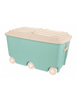 Ящик для игрушек на колесах, 66,5 л., зеленый