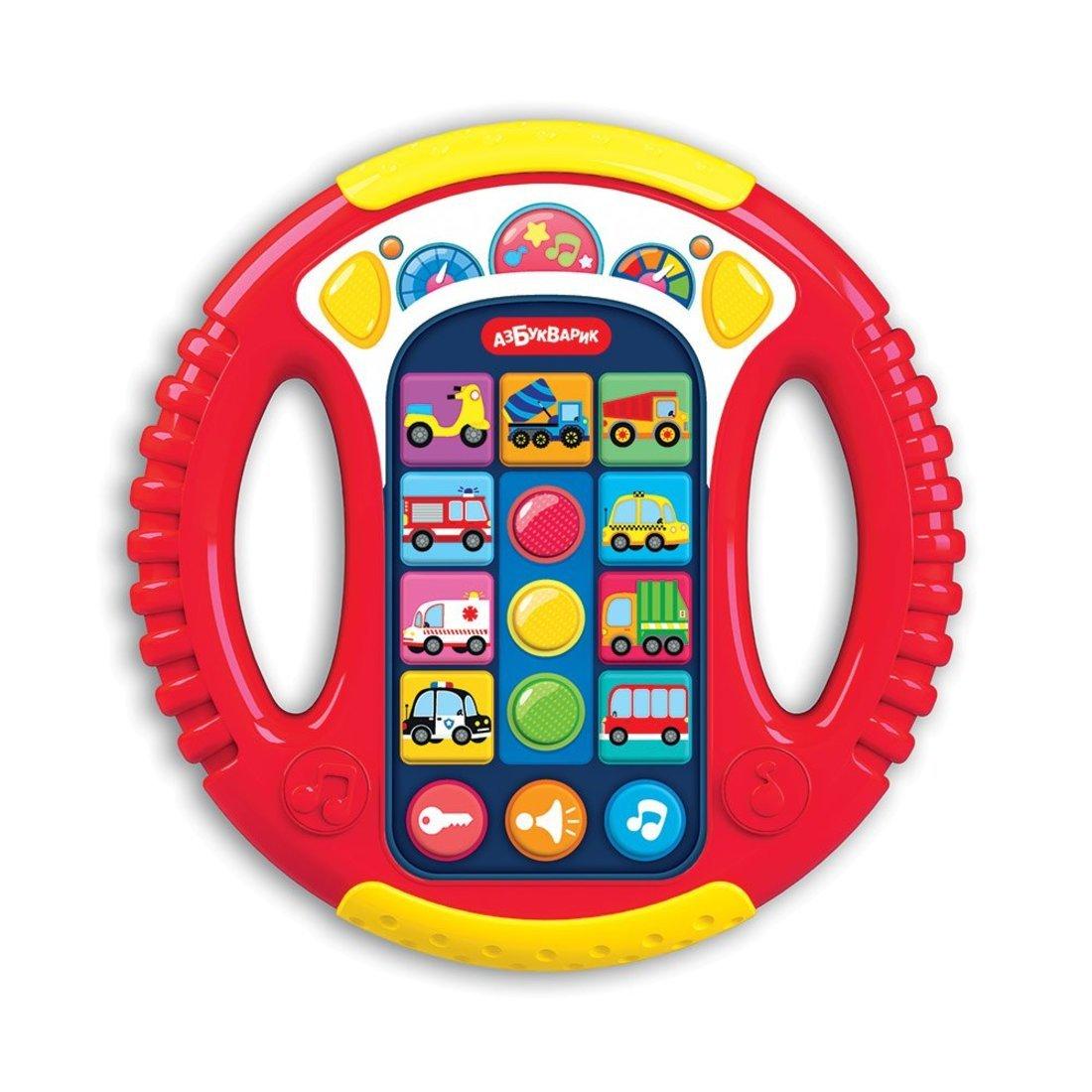 Руль музык. Весёлые машинки, красный