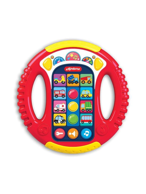 Руль музык. Весёлые машинки, красный