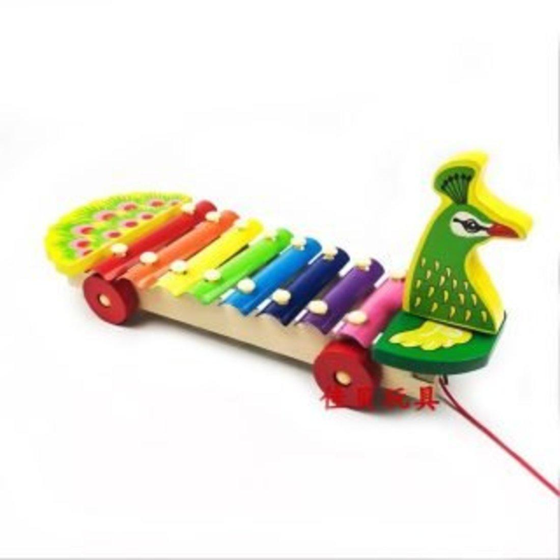 ДЕФЕКТ УПАКОВКИ Ксилофон-каталка Павлин, 8 тонов, коробка