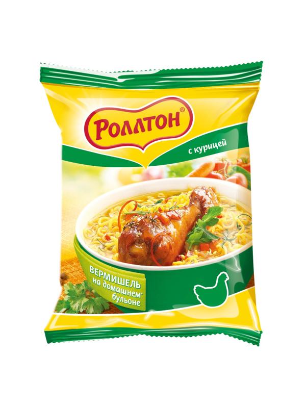 Вермишель Роллтон на домашнем бульоне курица, 60гх42шт/уп
