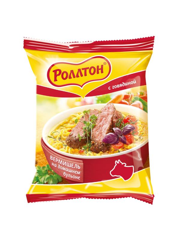 Вермишель Роллтон на домашнем бульоне говядина, 60гх42шт/уп