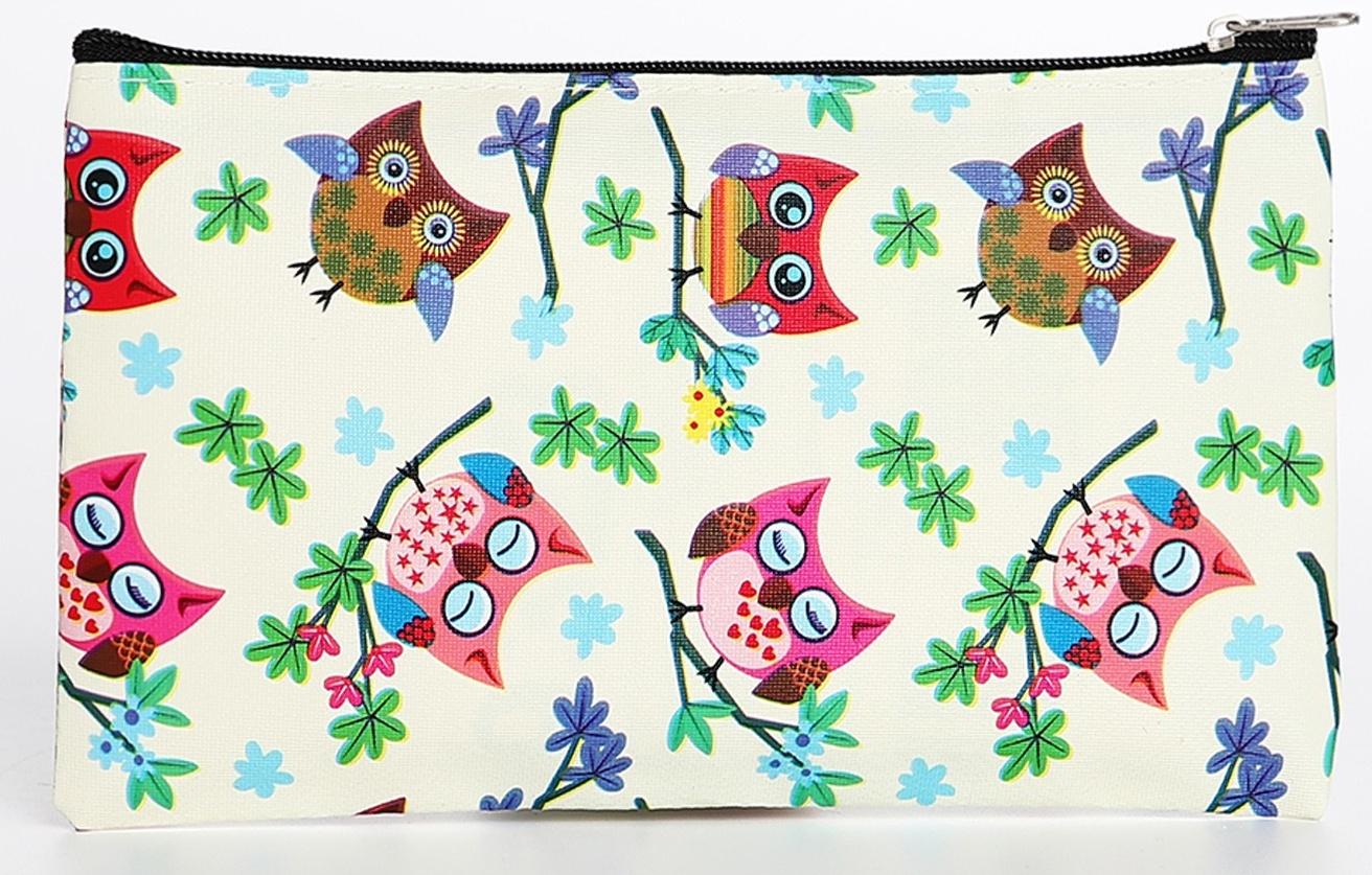 Косметичка на молнии, цвет бежевый/разноцветный