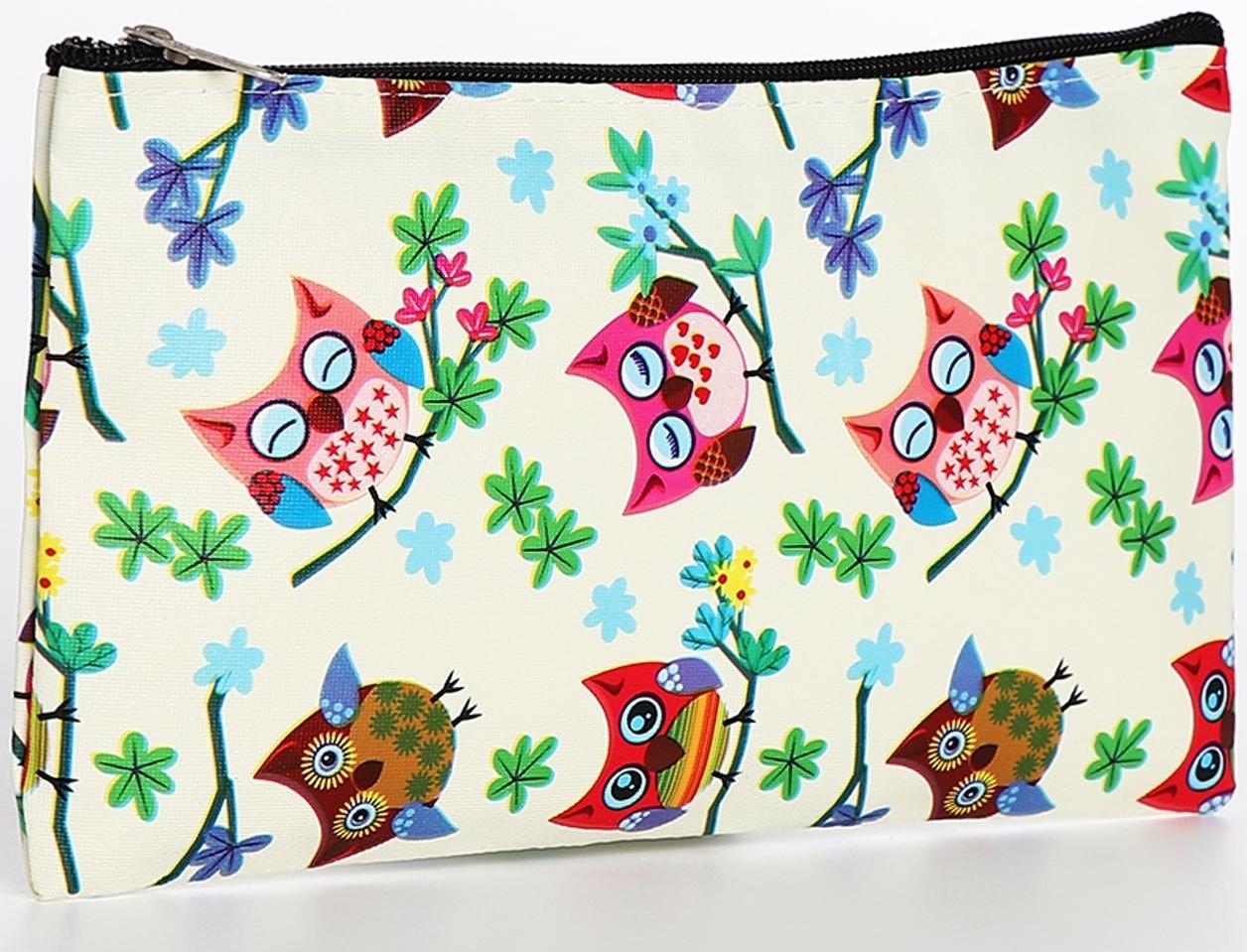 Косметичка на молнии, цвет бежевый/разноцветный