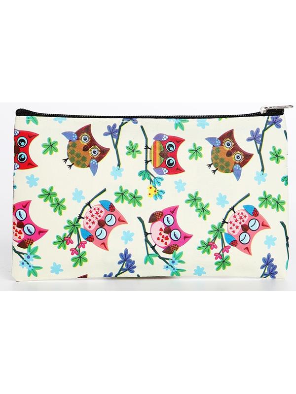 Косметичка на молнии, цвет бежевый/разноцветный