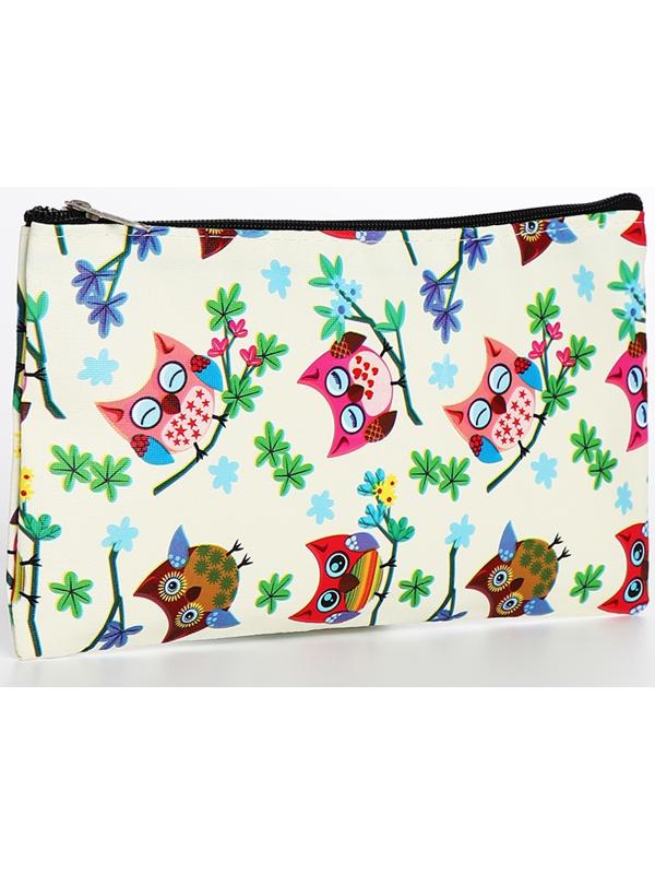 Косметичка на молнии, цвет бежевый/разноцветный