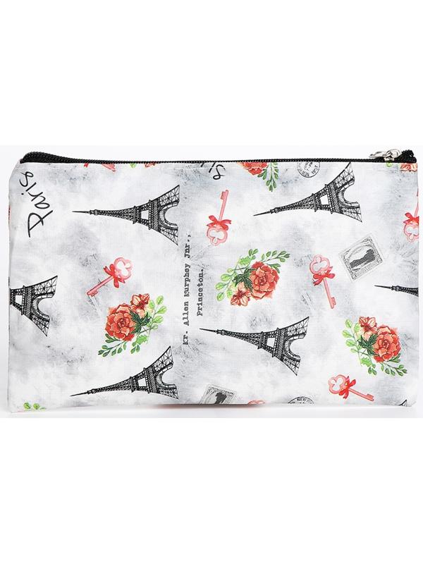 Косметичка на молнии, цвет серый